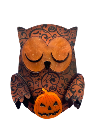 Amber the pumpkin 🦉 owl - Brooch