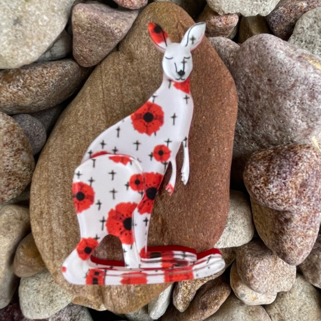 Poppy the Kangaroo - Brooch