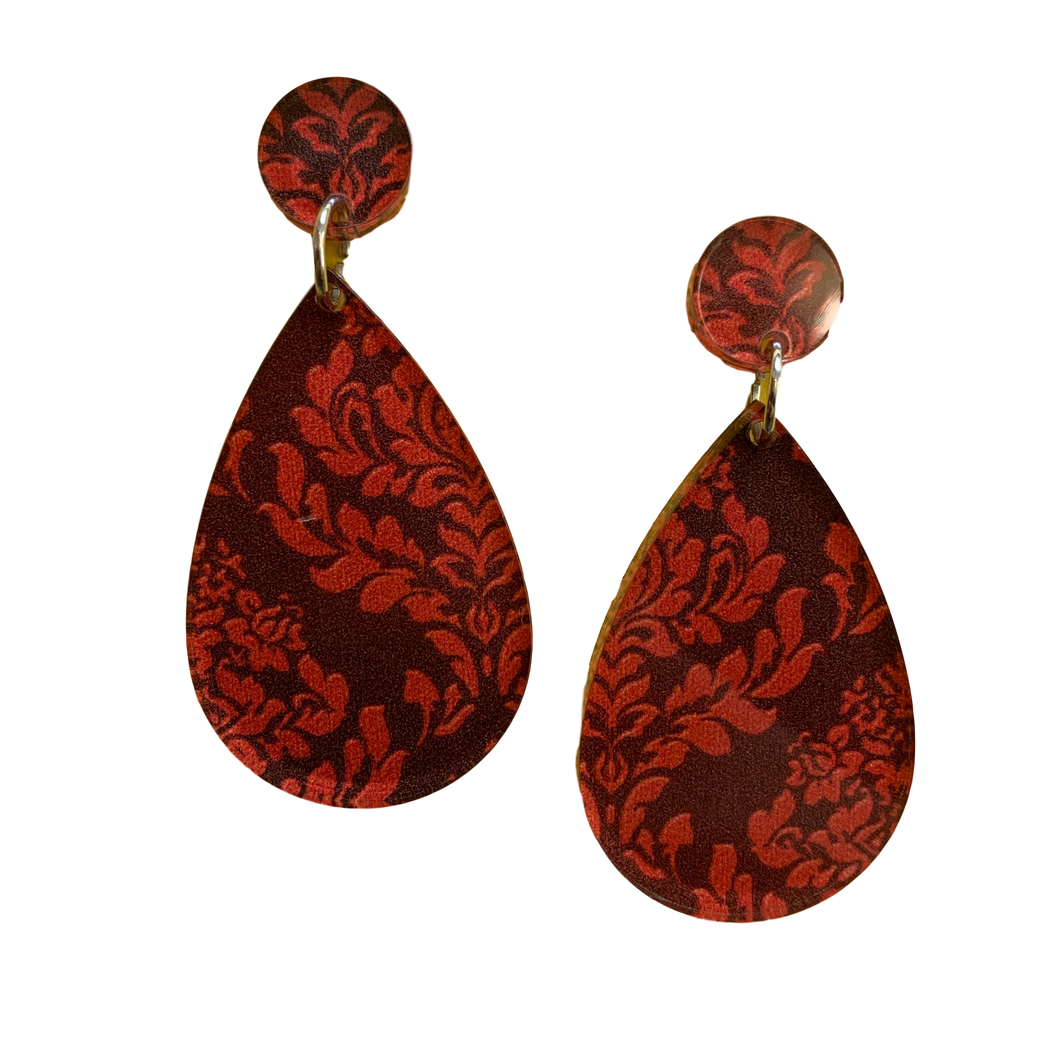 Red Halloween acrylic earrings