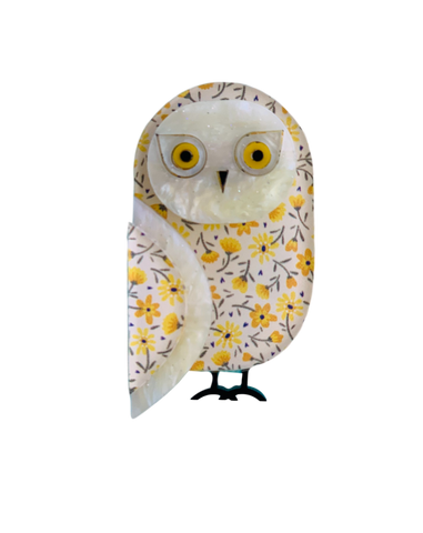 Jessy the snow owl  - Brooch