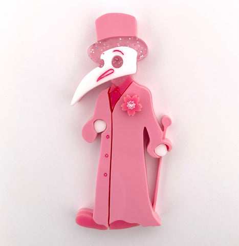 Cherry Blossom Male Plague Doctor - Brooch