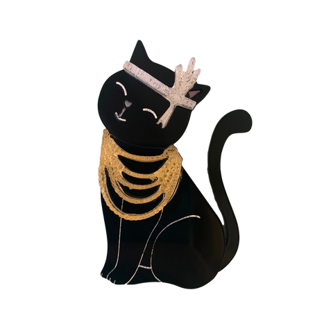 Mrs Catsby black kitty brooch