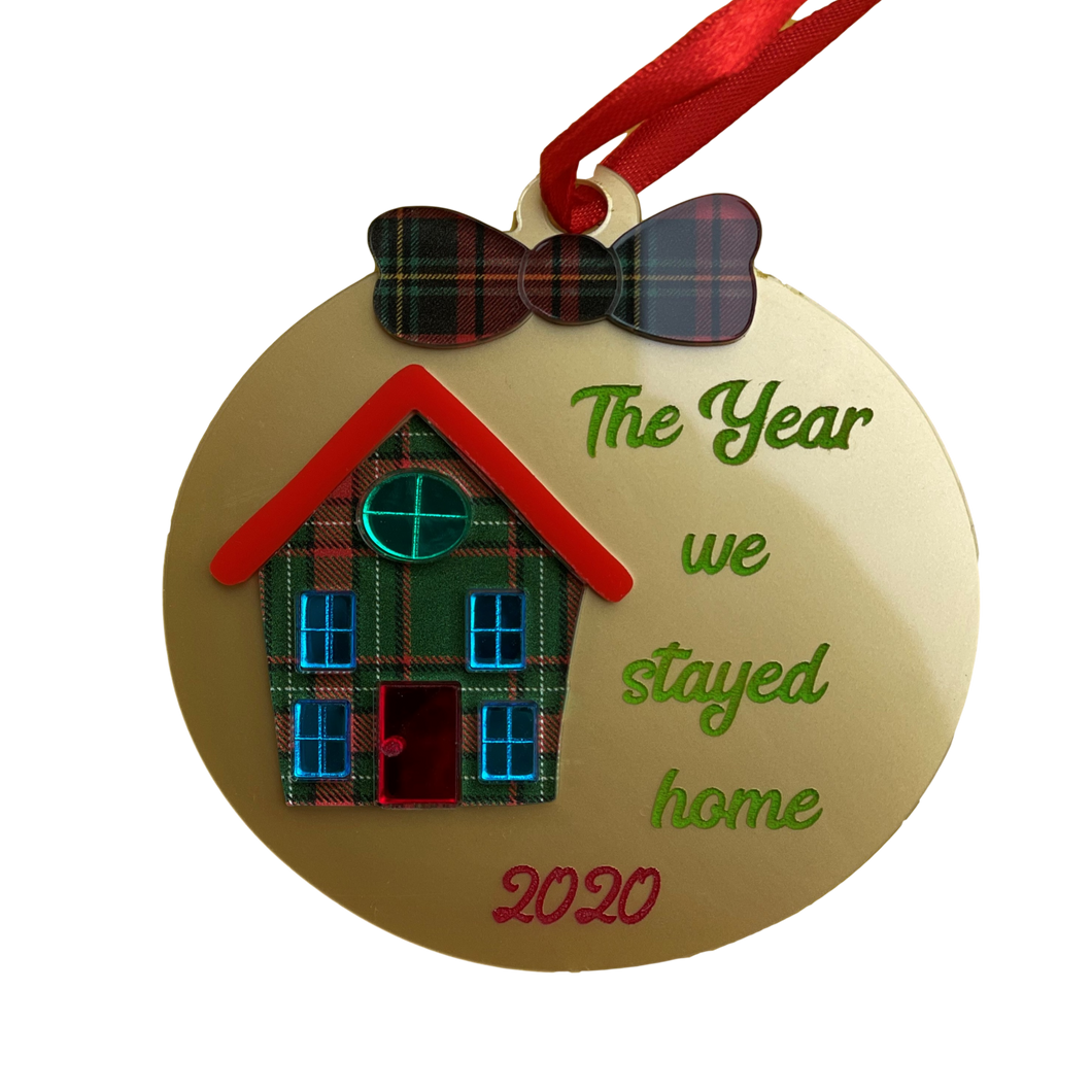 Gold Christmas keepsake ornament 2020
