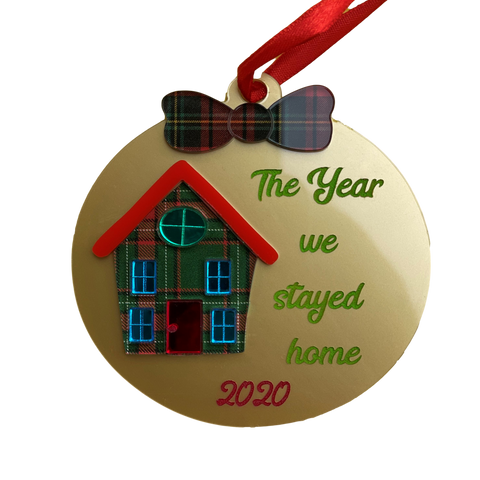 Gold Christmas keepsake ornament 2020