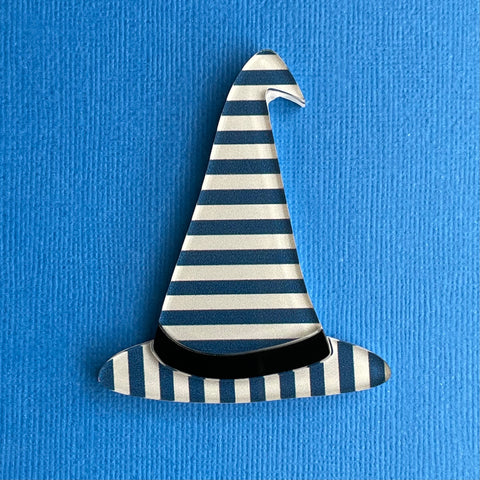 Blue and grey magical hat - Brooch