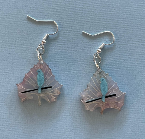 Drop Cherry Blossom Blue bird Leaf 🍁- Earrings