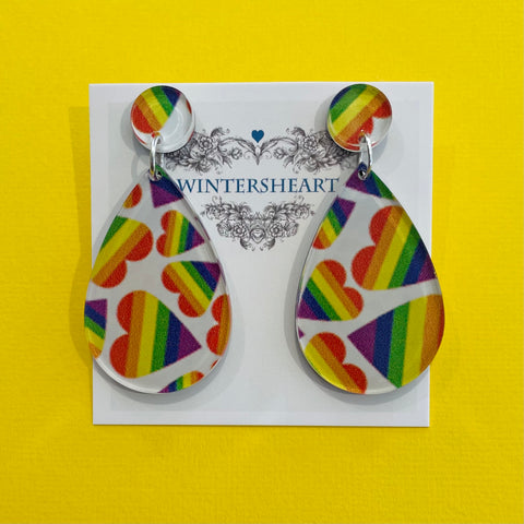 Rainbow heart - Earrings