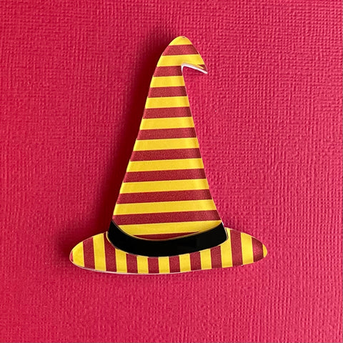 Yellow and red magical hat - Brooch