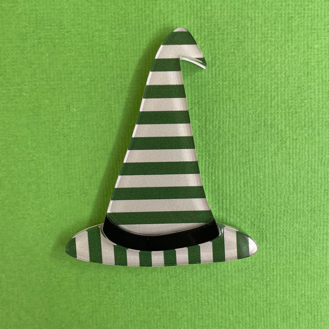 Green and grey magical hat - Brooch