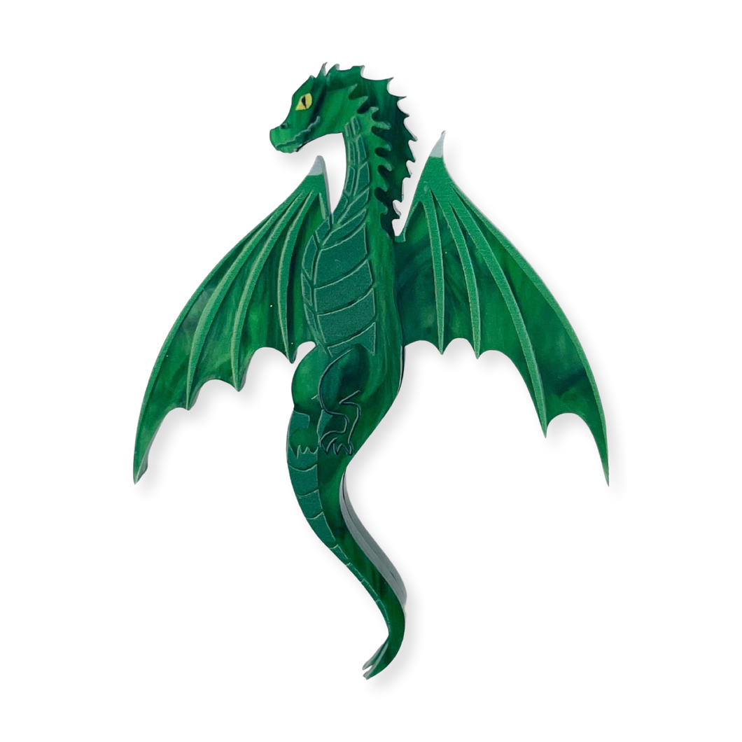 Green  Dragon - Mini Brooch