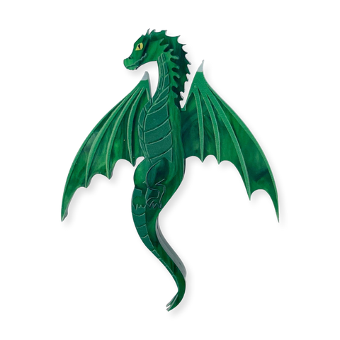 Green  Dragon - Mini Brooch