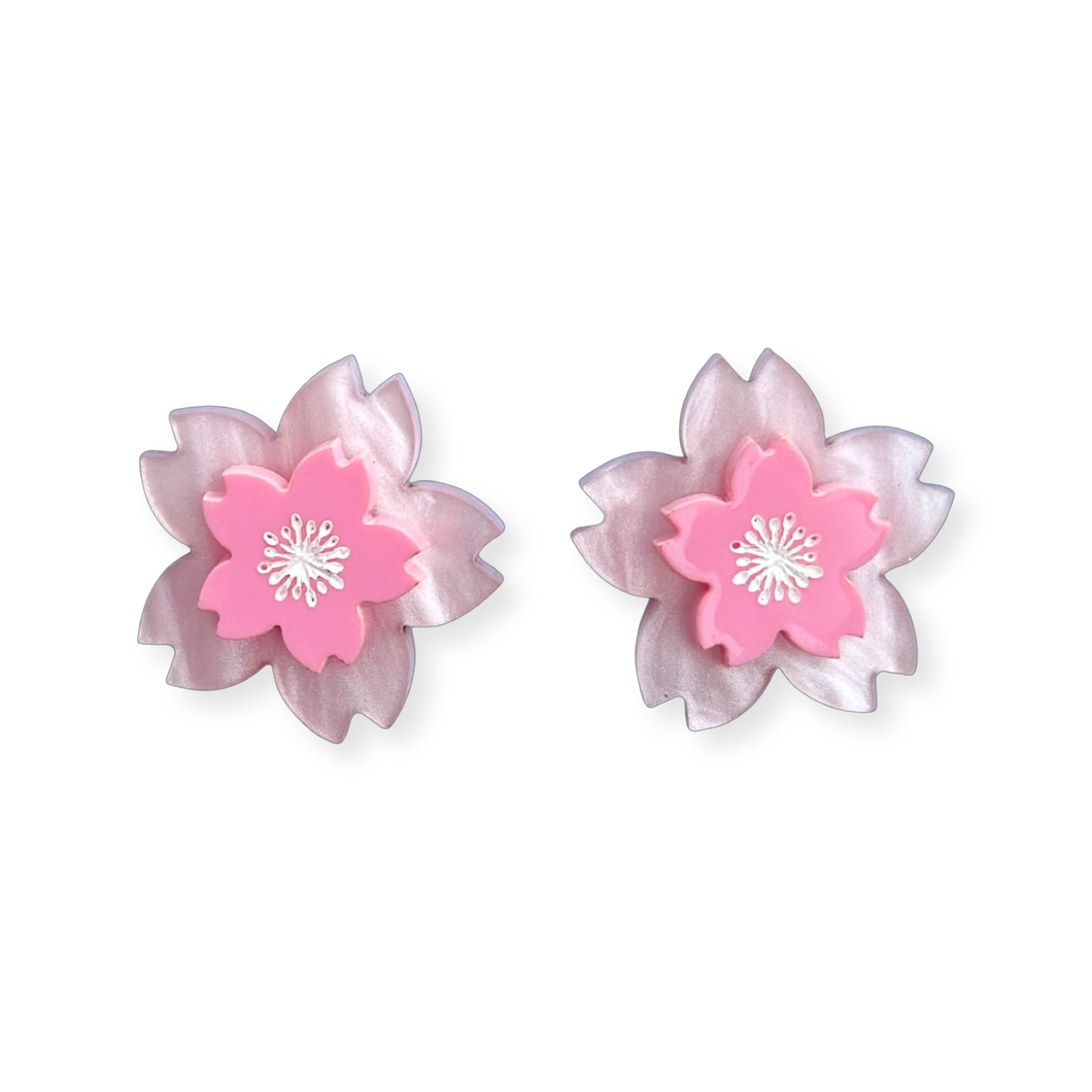 Pink cherry blossom 🌸 - Stud Earrings