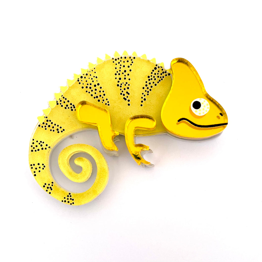 Lemon 🍋 chameleon - mini Brooch