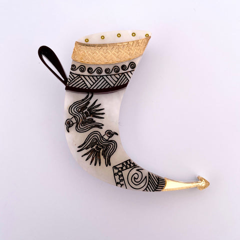 Viking drinking horn - Brooch