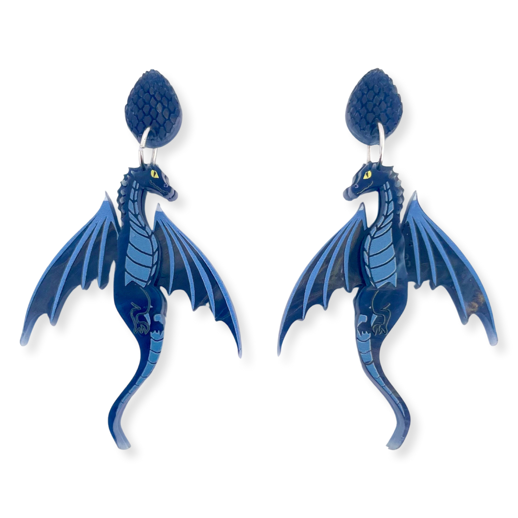 Blue  Dragon - earrings