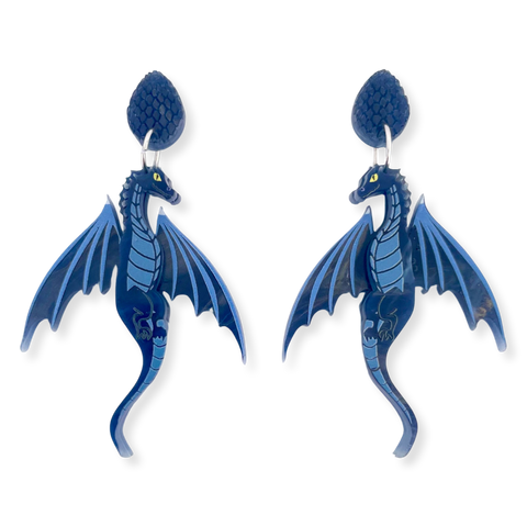 Blue  Dragon - earrings