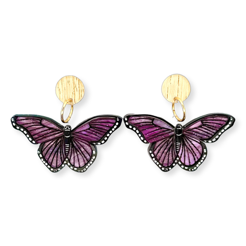 Purple Butterfly - Earrings