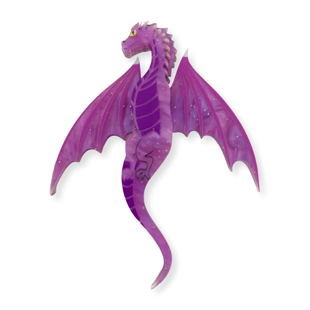 Purple Dragon - Mini Brooch