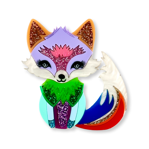 Albert the rainbow fox 🌈 - Brooch