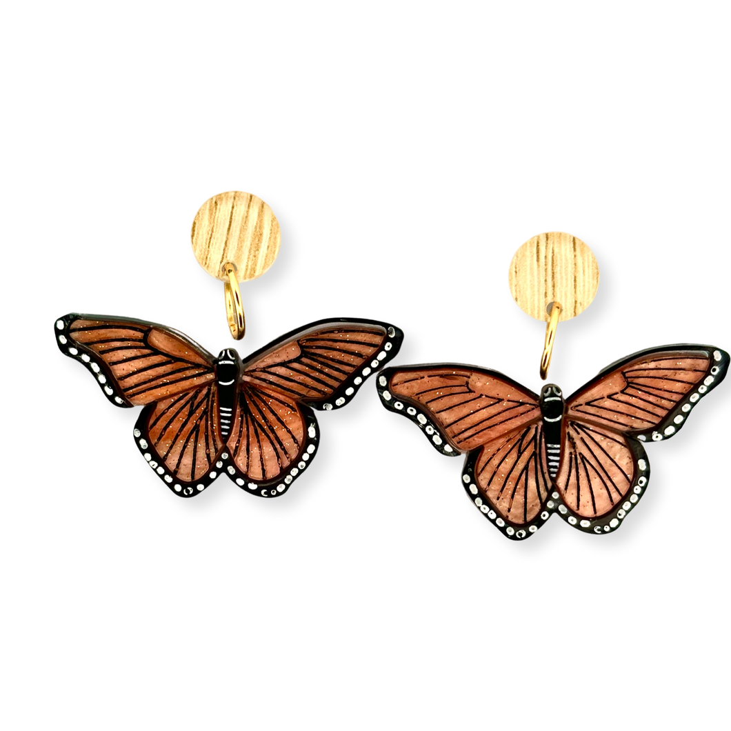 Orange Butterfly - Earrings