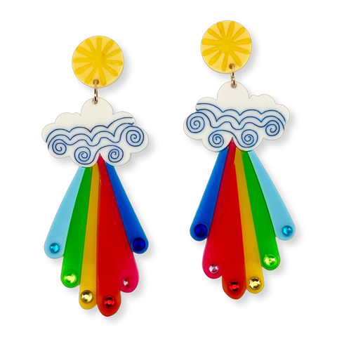 Sunburst Rainbow  ☀️ 🌈 - earrings