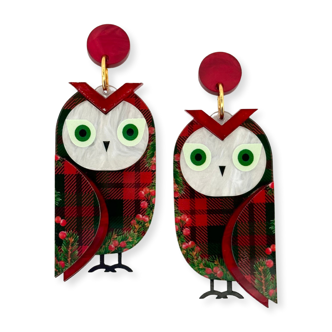 Carolyn the Christmas owl 🦉 - earrings