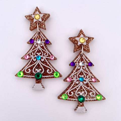 Christmas tree gingerbread - Earrings