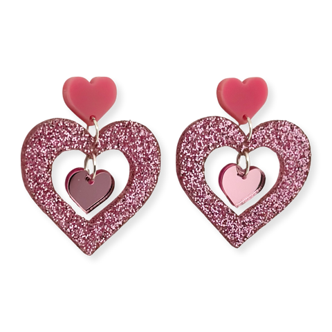 Pink Heart earrings