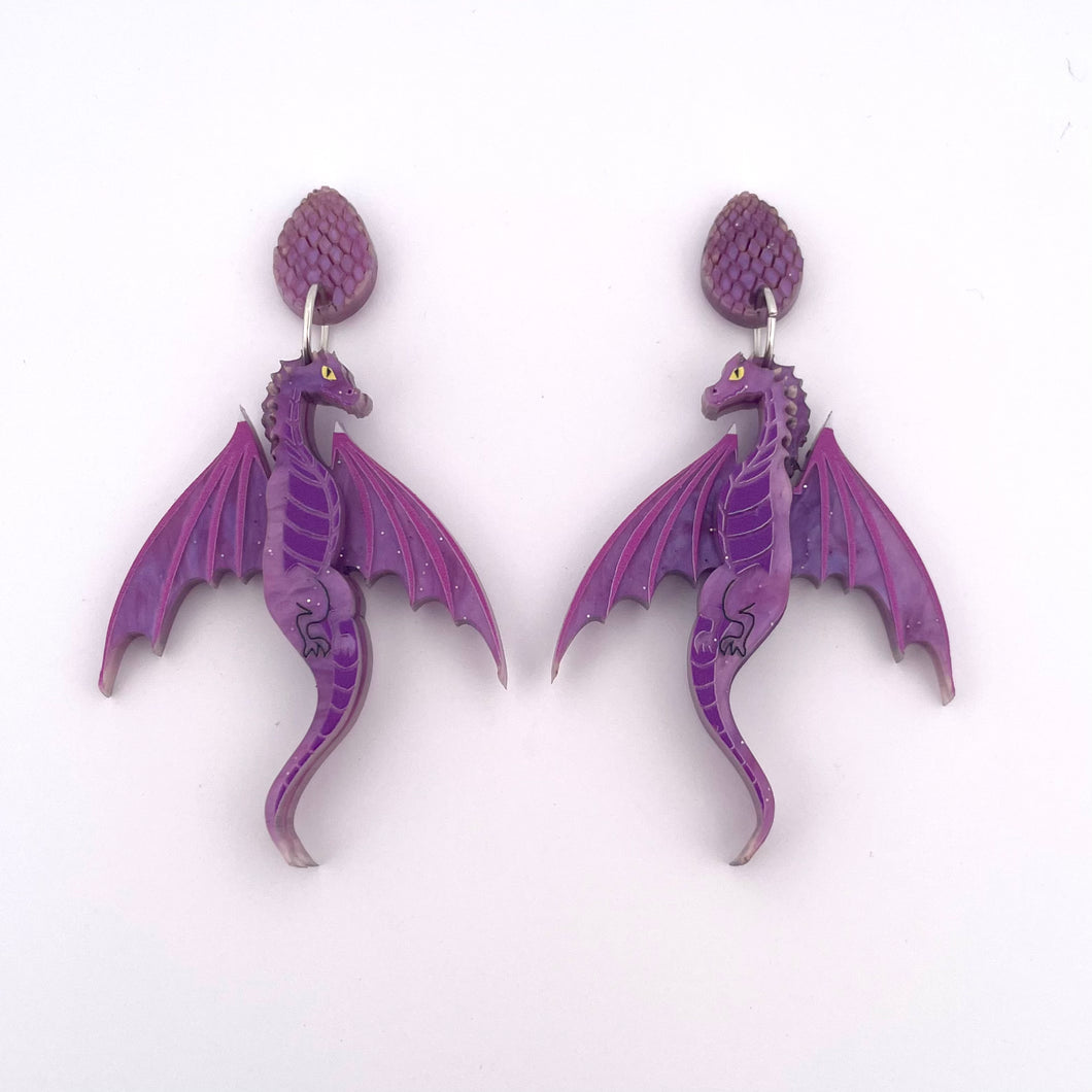 Purple Dragon - earrings