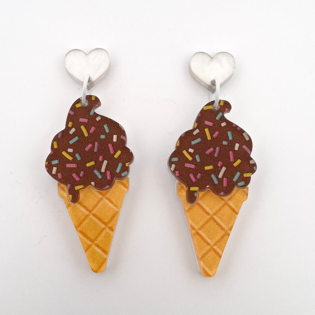 Chocolate ice cream - Earrings