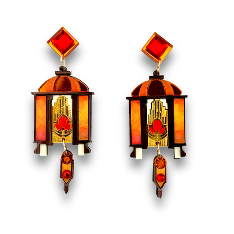 Autumn Art Deco Lantern 🍁 - Earrings