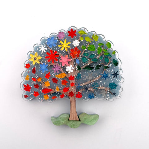 Four seasons in one day tree - Brooch