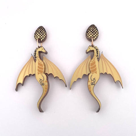 Gold Dragon - earrings