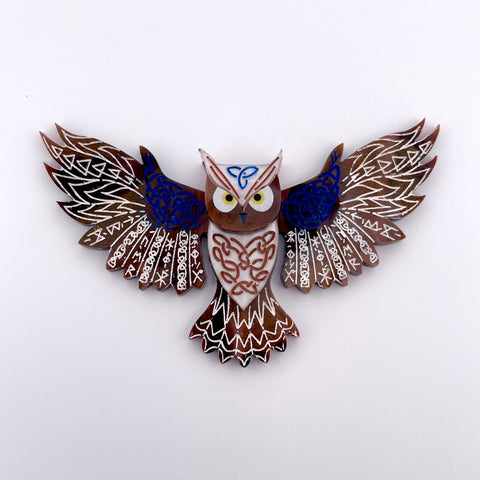Freya the horned owl 🦉 - Brooch