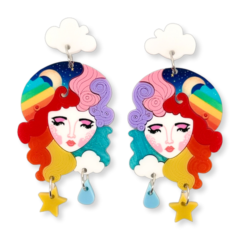Moon Rainbow  🌝 🌈 - earrings