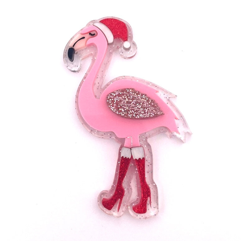 Tam the Pink Flamingo- brooch