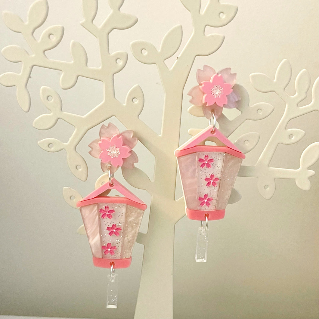 Cherry Blossom Lantern - Earrings